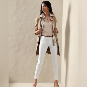 Banana Republic Mid Rise Skinny Jeans White Size 32
